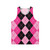 Retro pink argyle unisex tank top