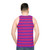 Pink and purple striped unisex tank top - men back