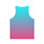 Unisex pastel gradient tank top in aqua and pink - Back