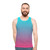 Unisex pastel gradient tank top in aqua and pink - men