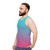 Unisex pastel gradient tank top in aqua and pink - men side