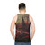 Minimalist heavy metal unisex tank top design - men back