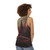 Minimalist heavy metal unisex tank top design - women back