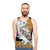 Dark unisex tank top with music-inspired graphic - men