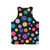 Colorful polka dot unisex tank top with minimalist geometric design - Back