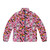 Kiwiana-inspired pink puffer jacket with cute, kawaii design elements
