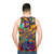 Unisex consciousness tank top with trippy and spiritual design - men back