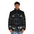 GT40 blueprint puffer jacket with classic car design - men front