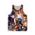 Collage of action heroes from 1980s and 1990s movies on a unisex tank top