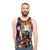 Collage of action heroes from 1980s and 1990s movies on a unisex tank top - men