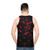 Unisex red and black tank top with heart design - men back
