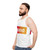 Model wearing Iceland Unisex Tank Top - men side