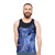 Retro anime-inspired unisex blue tank top - men
