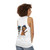 Unisex blues music tank top with malamute design - women back