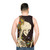 Surreal skull and skeleton unisex tank top - men back