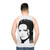 Unisex tank top featuring iconic Italian actress Claudia Cardinale - men back
