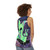 Unisex space-themed tank top with galaxy design and alien dog - women back
