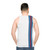 Classic racing stripe unisex tank top - men back