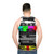 Glitched retro tank top with distorted textured art design - men back