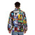 Musicals Collage Puffer Jacket featuring a vibrant design inspired by the world of theatre and Broadway - men back