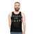 Unisex white tank top with Church of Lilith gothic typography - men