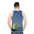Unisex tennis ball print tank top - men back