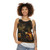 Unisex tank top with parked train design for model train hobbyists - women