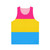 Pansexual pride flag design on a unisex tank top