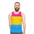 Pansexual pride flag design on a unisex tank top - men