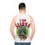 Superhero-themed unisex tank top with corona-inspired design - men back