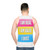 Pansexual pride unisex tank top with the text "I Am Real, I Am Valid, I Exist" - men back