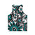 Teal and white floral print unisex tank top - Back