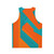 Teal and Orange Abstract Art Unisex Tank Top - Back