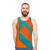 Teal and Orange Abstract Art Unisex Tank Top - men