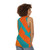 Teal and Orange Abstract Art Unisex Tank Top - women back