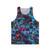 Paleo party dinosaur tank top with trippy neon prehistoric creatures