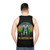 Unisex superhero comedy tank top with "Painting A Superhero So Cool" design - men back