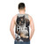 Unisex funny cat "Huh" tank top - men back