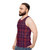Tartan red unisex tank top - men side