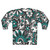 Teal and white floral doodle print sweatshirt