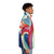 Colorful abstract floral puffer jacket featuring Georgia O'Keeffe's artistic style - men side right