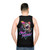 Owl graphic unisex tank top in neon colors - men back