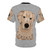 Detailed, intricate dog design t-shirt featuring a golden retriever in a zentangle-style pattern - Back