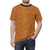 Vibrant tropical leopard print t-shirt with abstract gold and ochre spots - men front
