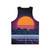 Outrun Sunset Unisex Tank Top - Back