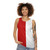 Vibrant Cherry Red and White Bicolor Unisex Tank Top - women