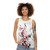 Japanese watercolor painting of cherry blossoms on unisex tank top - women