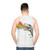 Dinosaur rainbow watercolor unisex tank top - men back