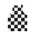 Minimalist checkered unisex tank top in black and white geometric pattern - Back