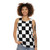 Checkered flag pattern unisex tank top for race winners and motorsports fans - women
